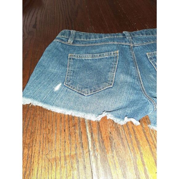 Waist Size 26 Harper Blue Denim Distressed Blue Jean Daisy Dukes Booty Shorts - Picture 6 of 6
